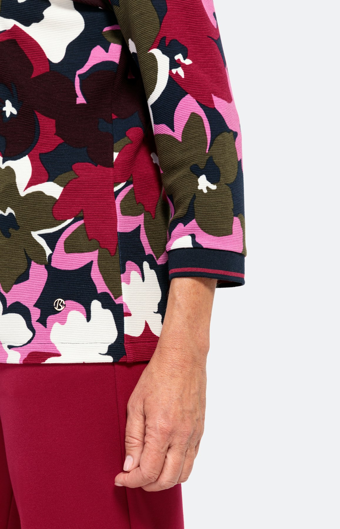 Sweatshirt mit 3/4-Ärmel und Rippbund