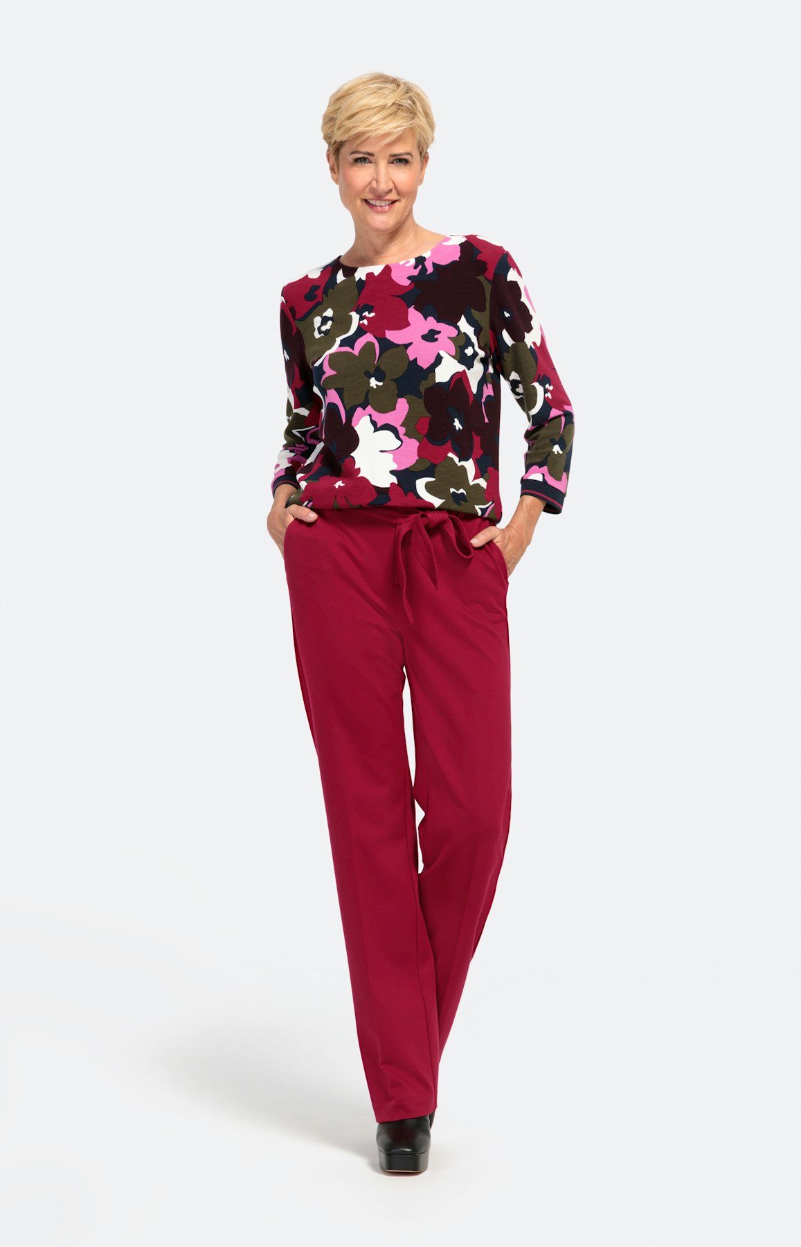 Sweatshirt mit 3/4-Ärmel und Rippbund