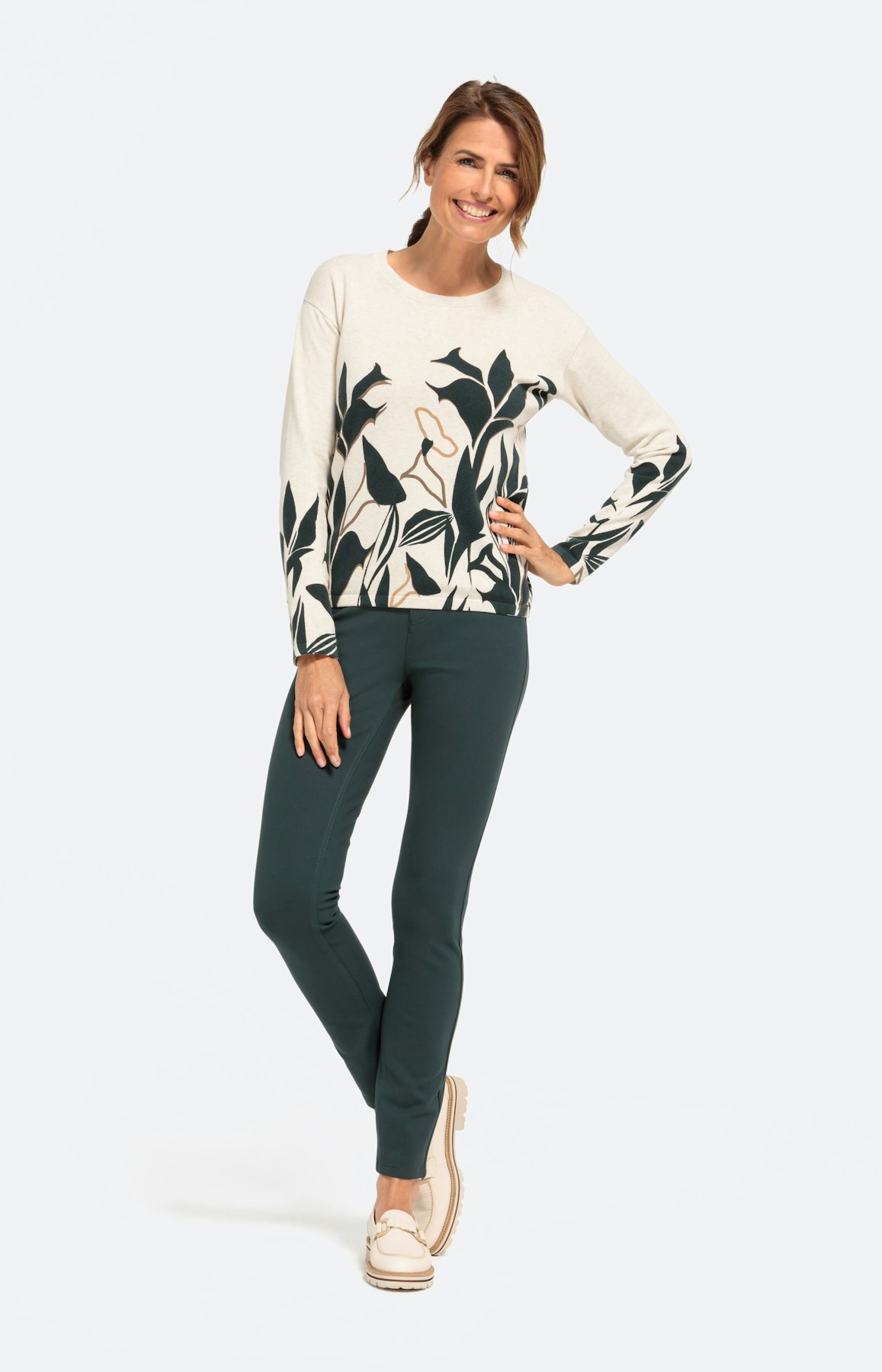 Bedruckter Pullover mit langem Ärmel