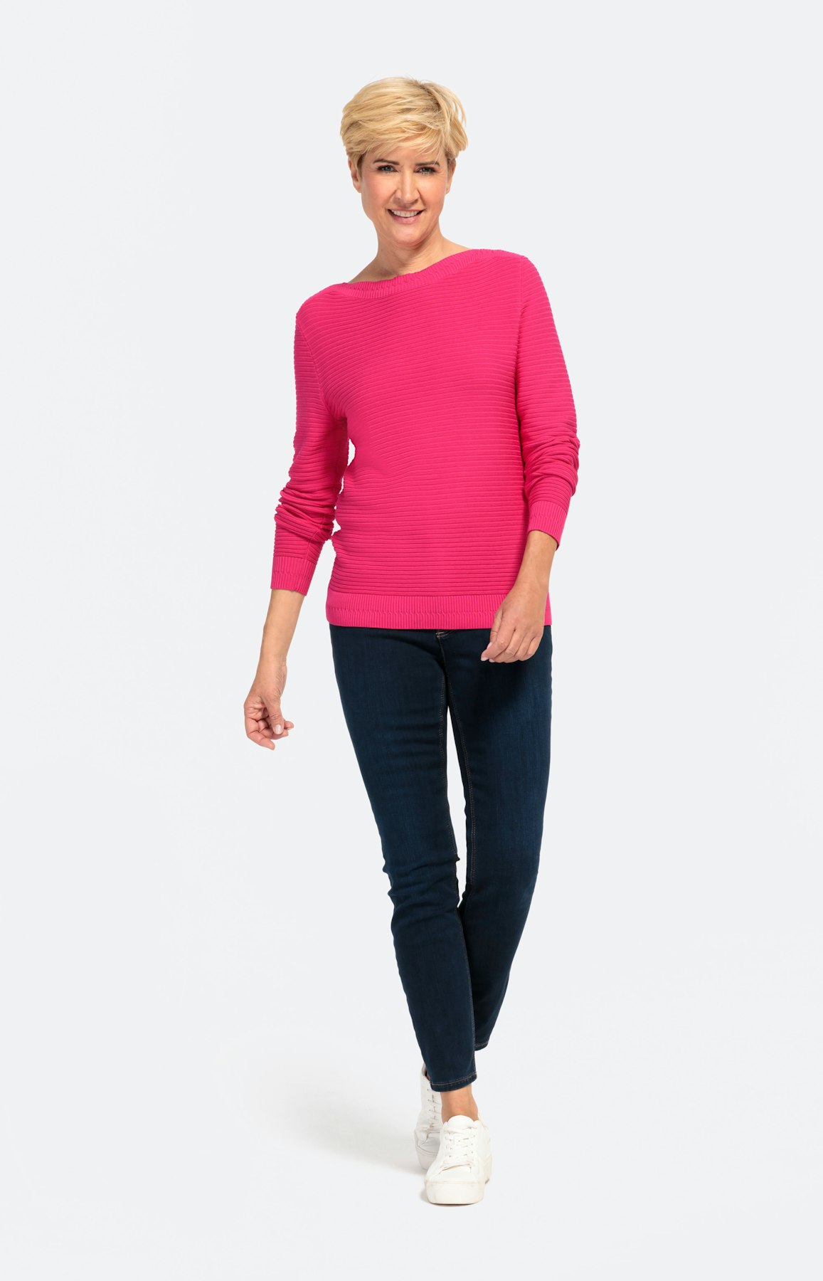 Pullover mit Boot-Ausschnitt und 1/1-Arm