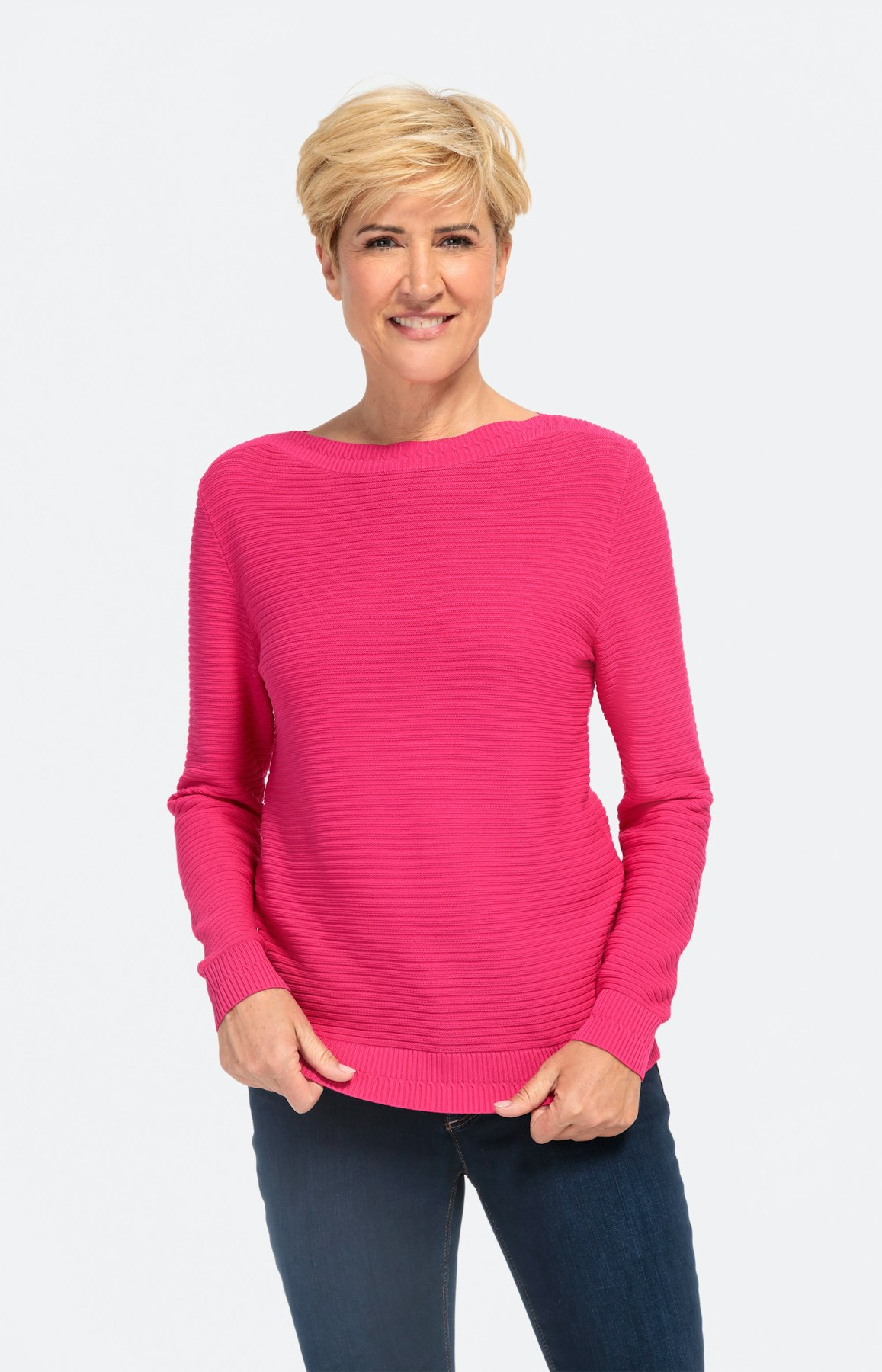 Pullover mit Boot-Ausschnitt und 1/1-Arm