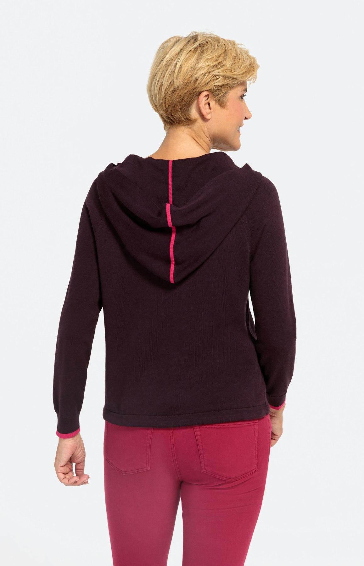 Langarm-Pullover mit Kapuze