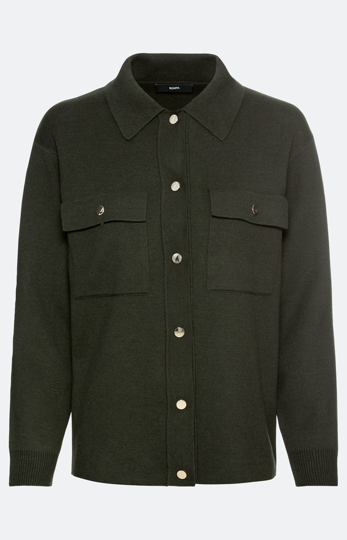 Strickjacke im Hemd-Design mit 1/1-Arm