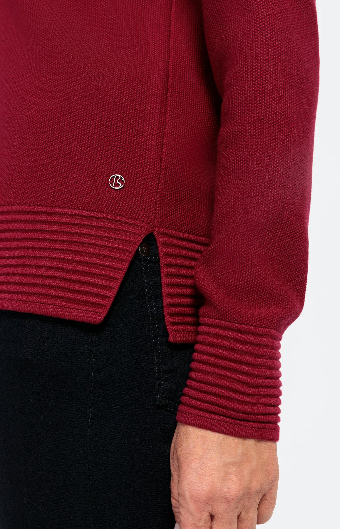 Strukturierter Langarm-Pullover