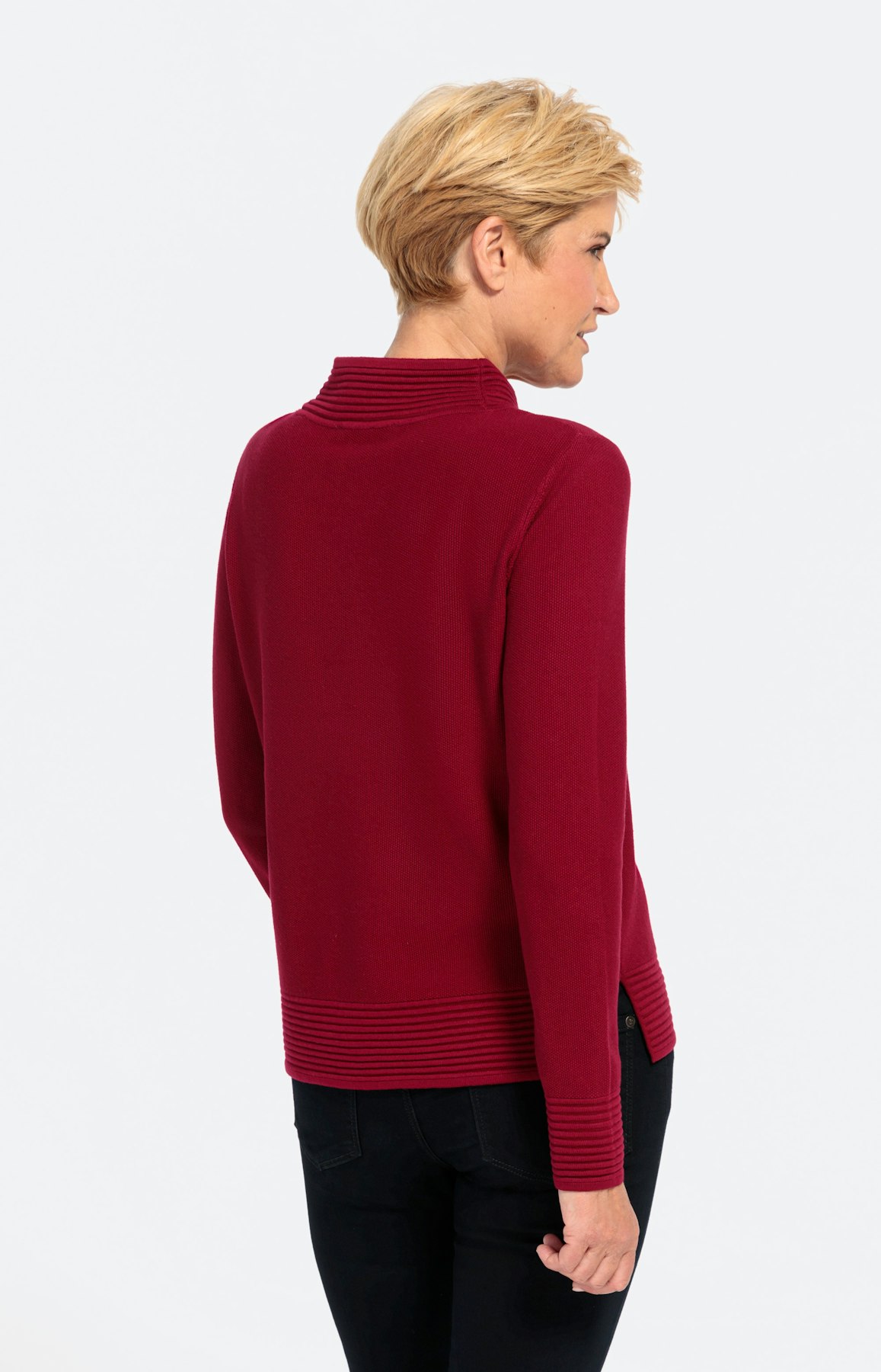 Strukturierter Langarm-Pullover