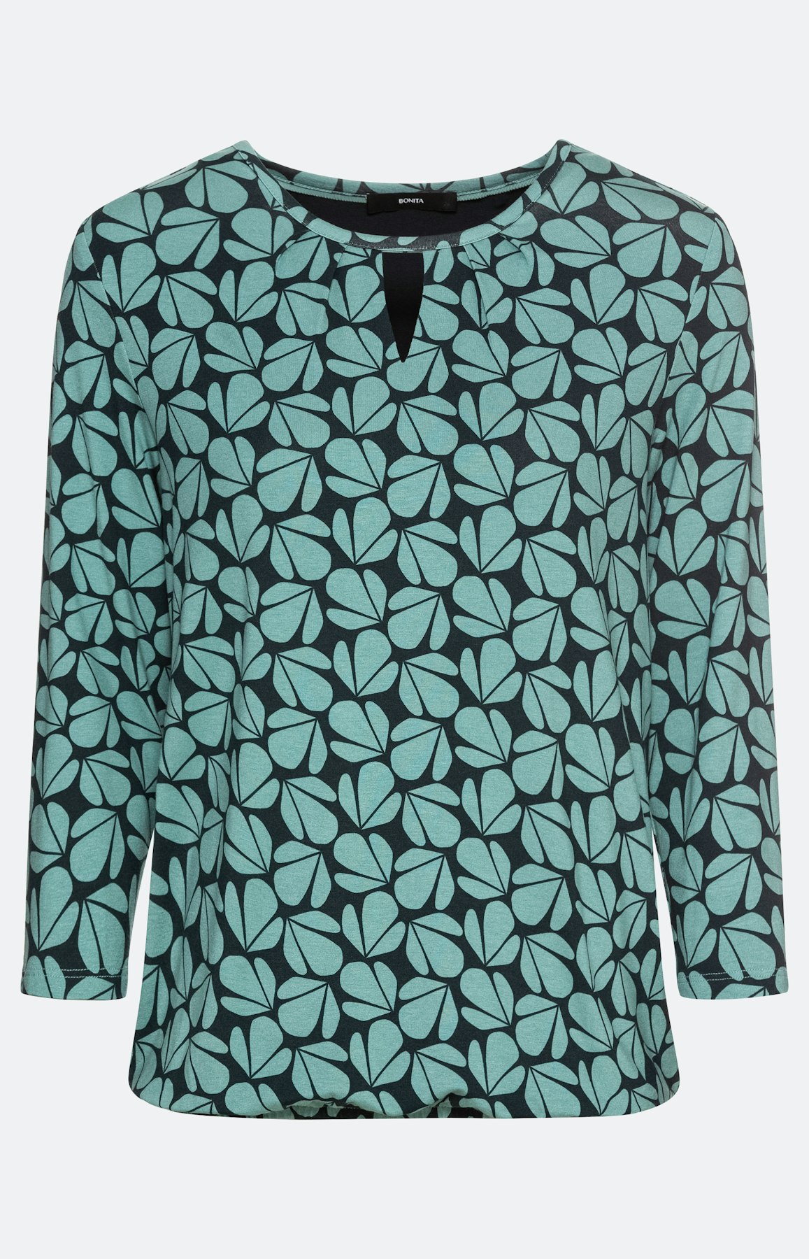 Gemustertes 3/4-Arm-Shirt mit Eyelet