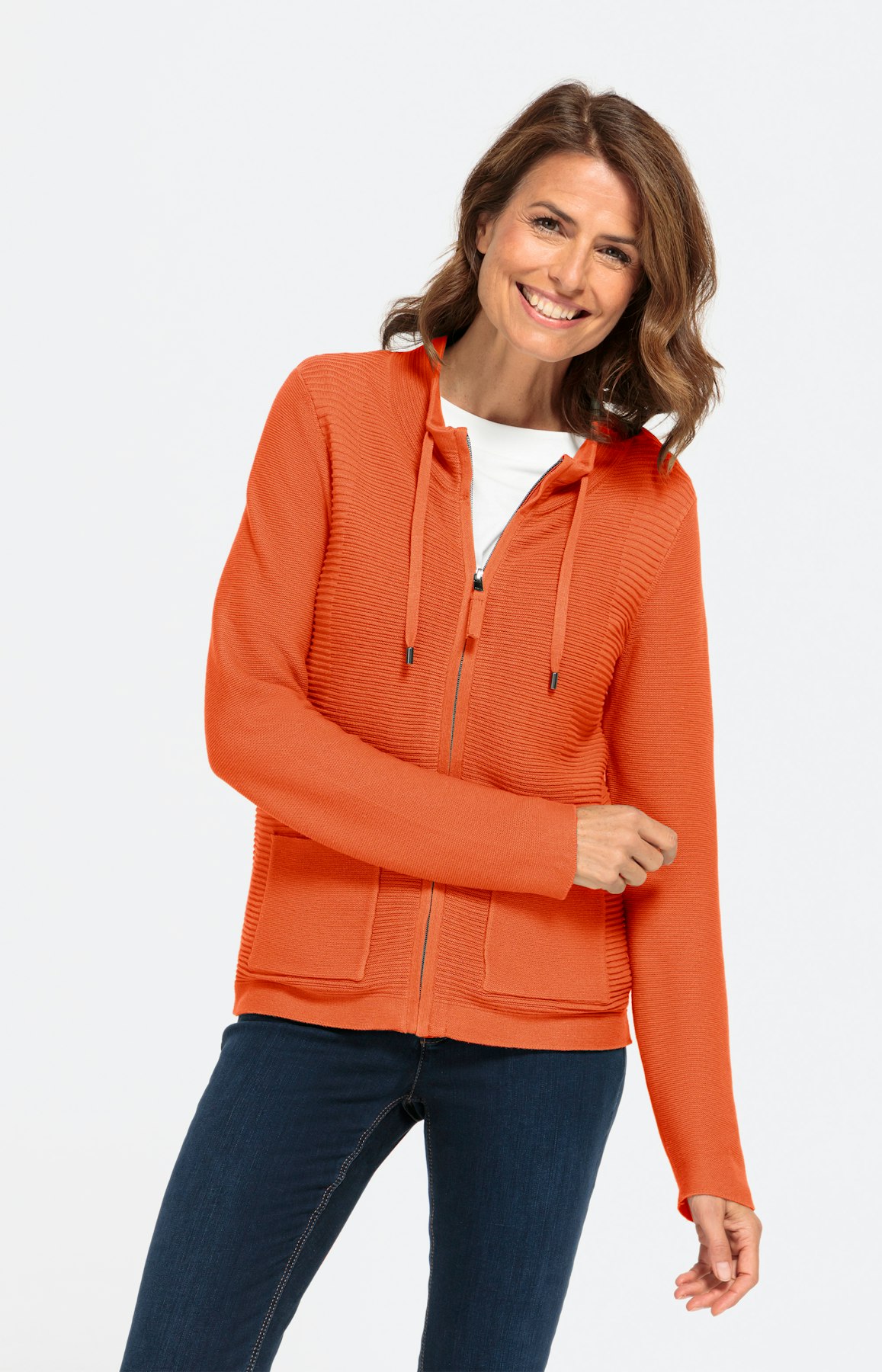 Cardigan mit Stehkragen und Langarm