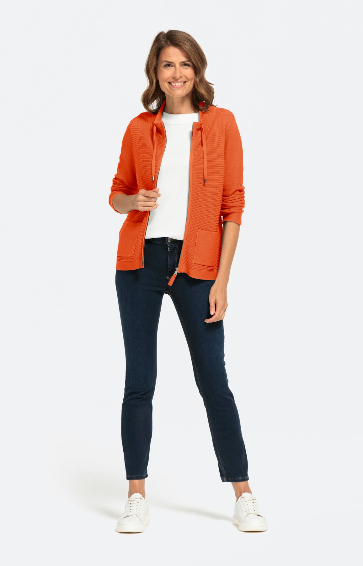 Cardigan mit Stehkragen und Langarm