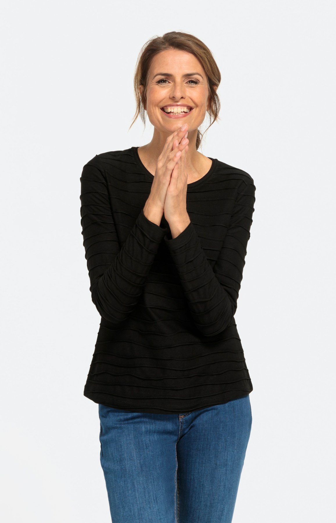 Strukturiertes Langarmshirt