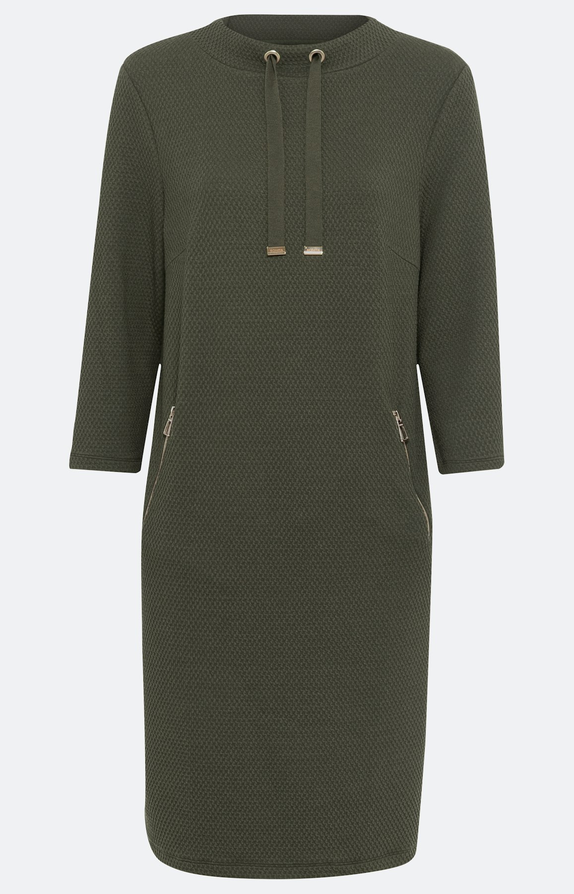 Strukturiertes Kleid mit 3/4-Ärmel