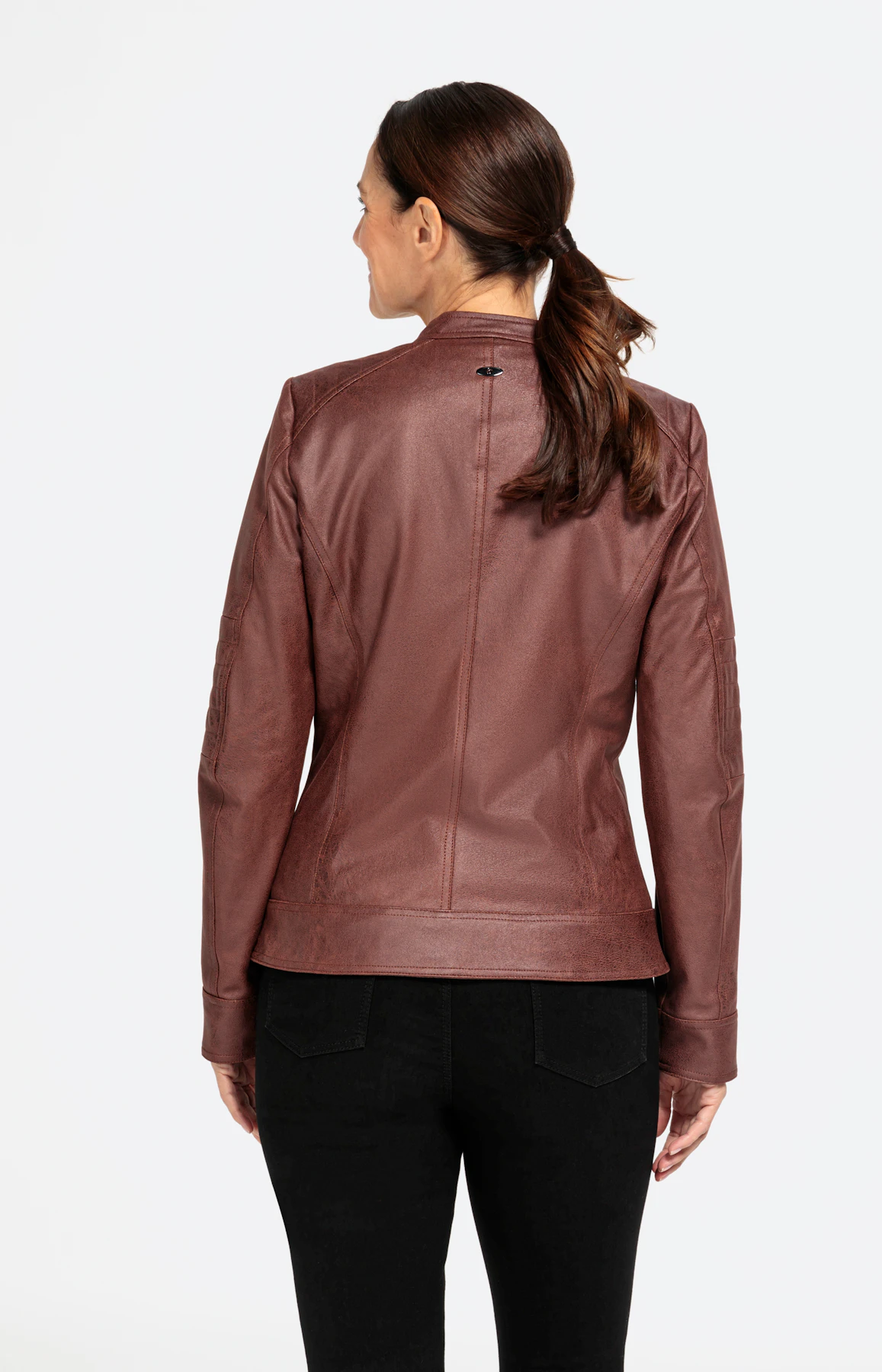 Taillierte Jacke in Lederoptik