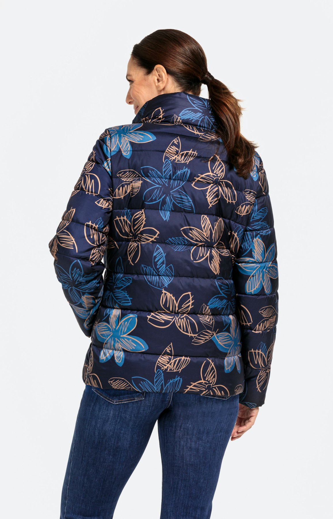 Steppjacke mit Blumenmuster