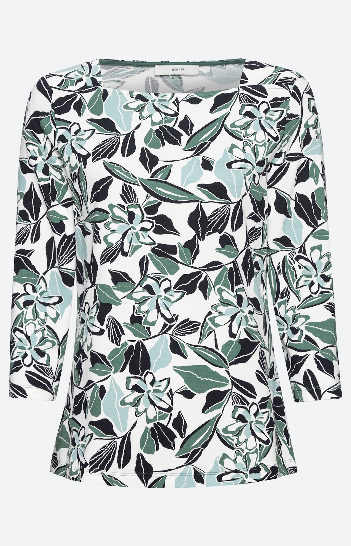 3/4-Arm Shirt mit floralem Muster