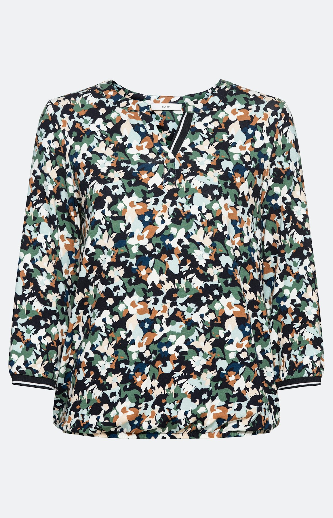 Floral gemustertes Shirt mit 3/4-Ärmel