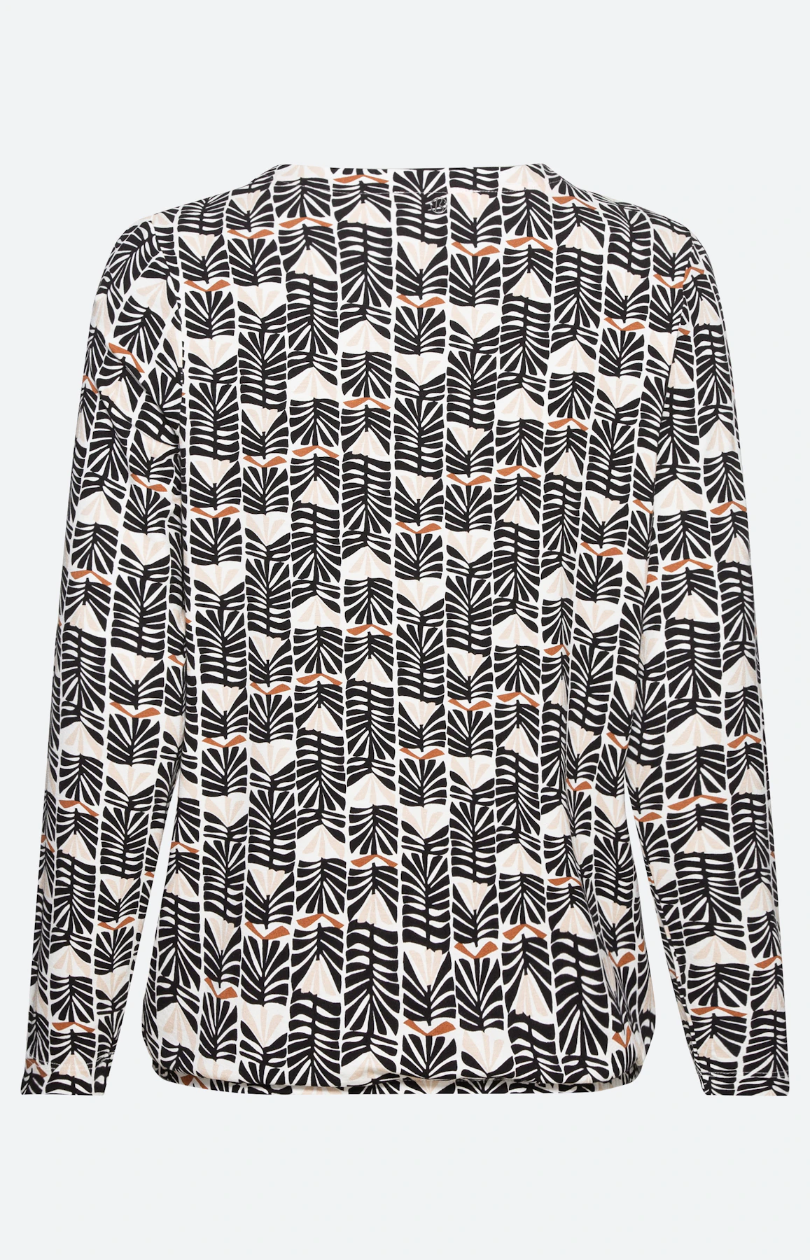 Langarmshirt mit Falten am Ausschnitt