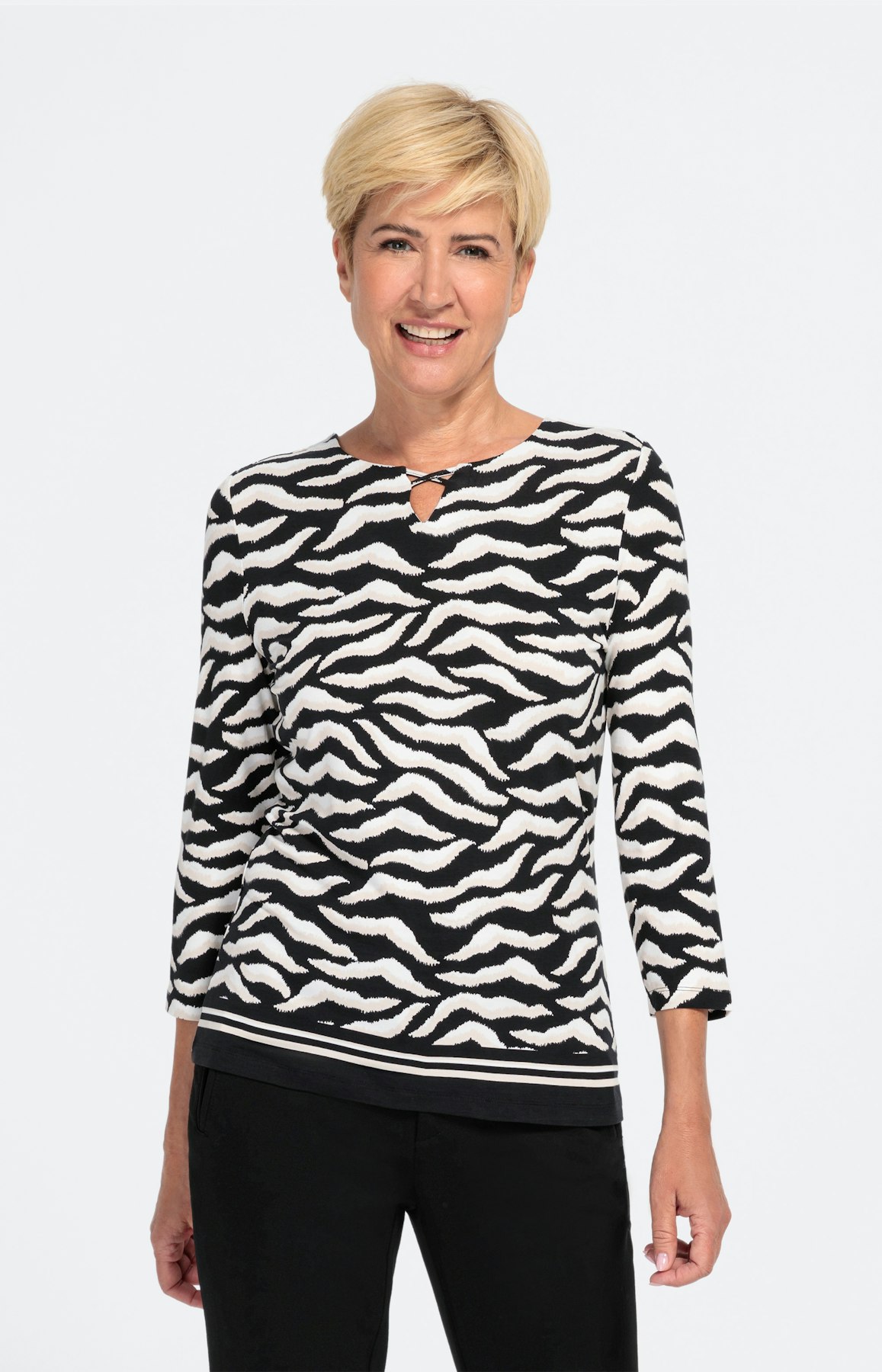 Langes Shirt mit Zebramuster