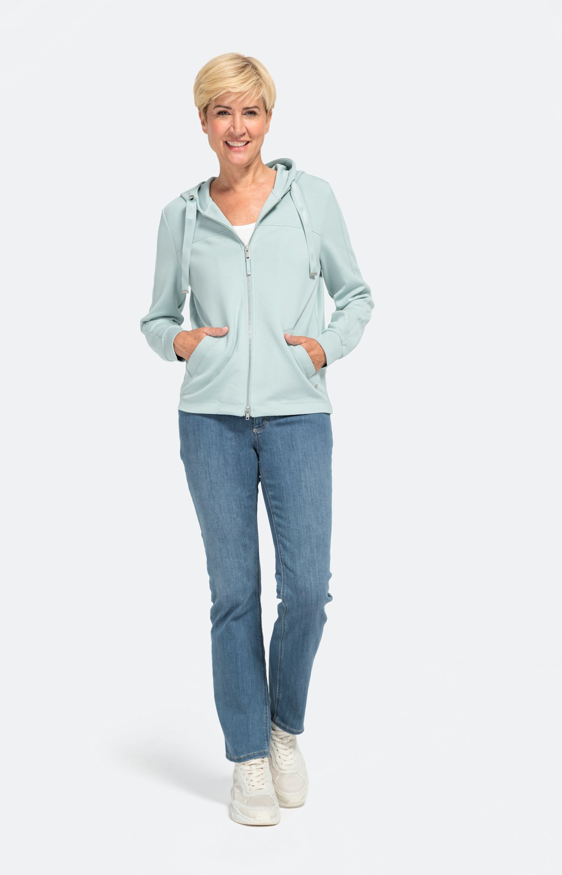 Kapuzen-Sweatjacke mit langem Ärmel