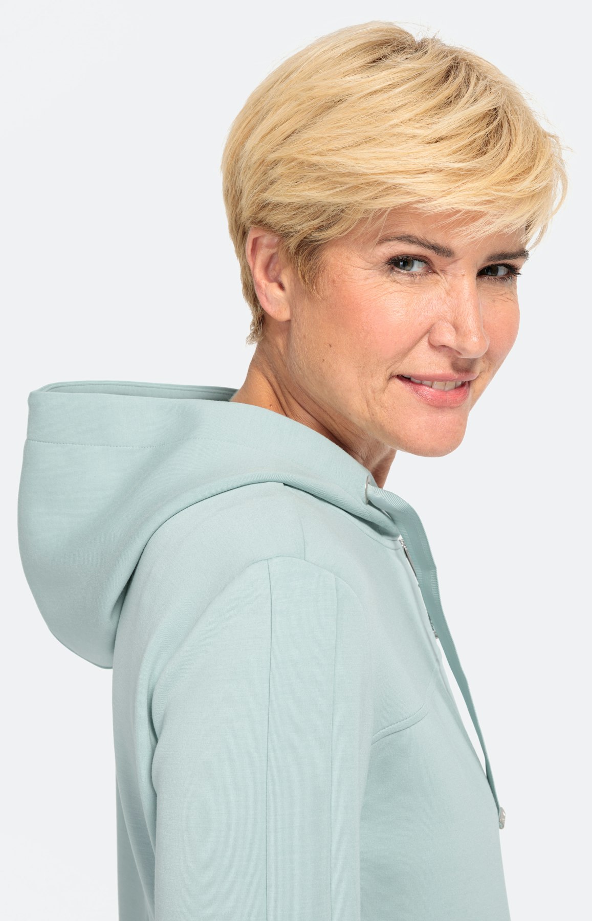 Kapuzen-Sweatjacke mit langem Ärmel