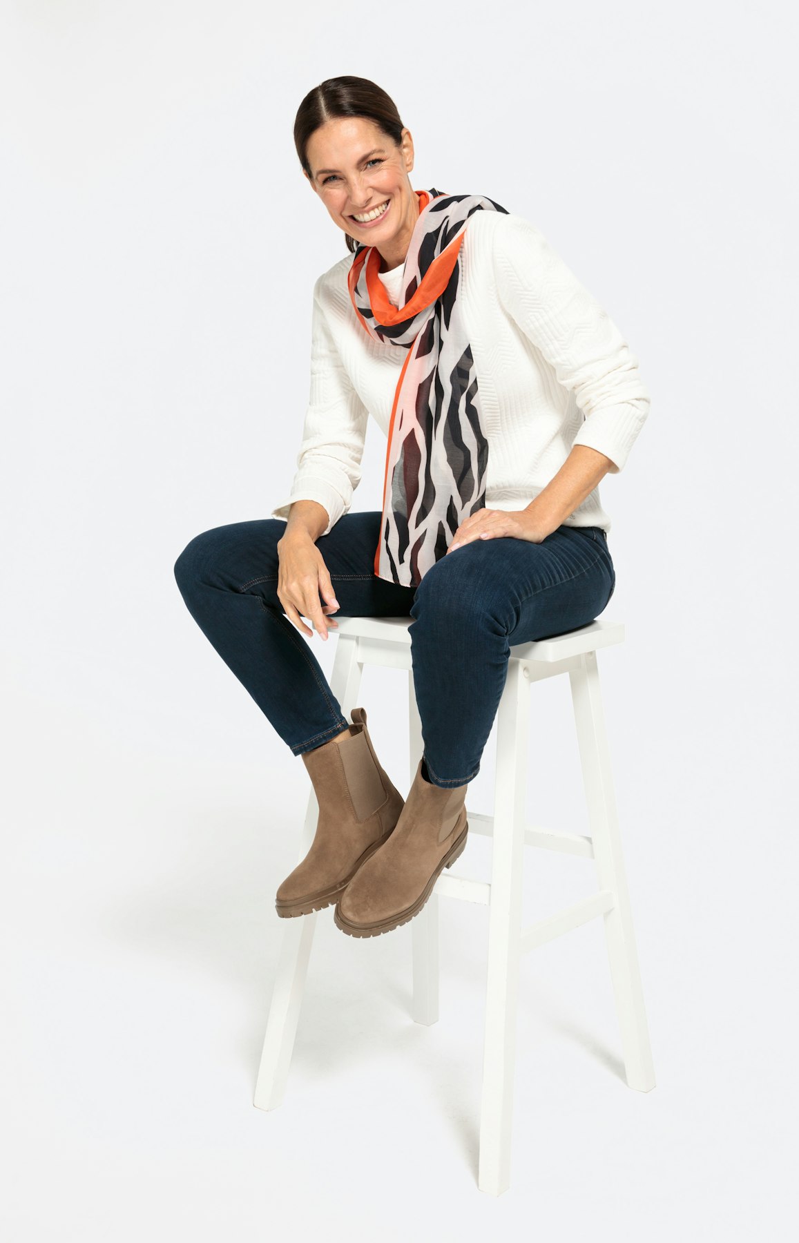 Struktur-Sweatshirt mit langem Arm