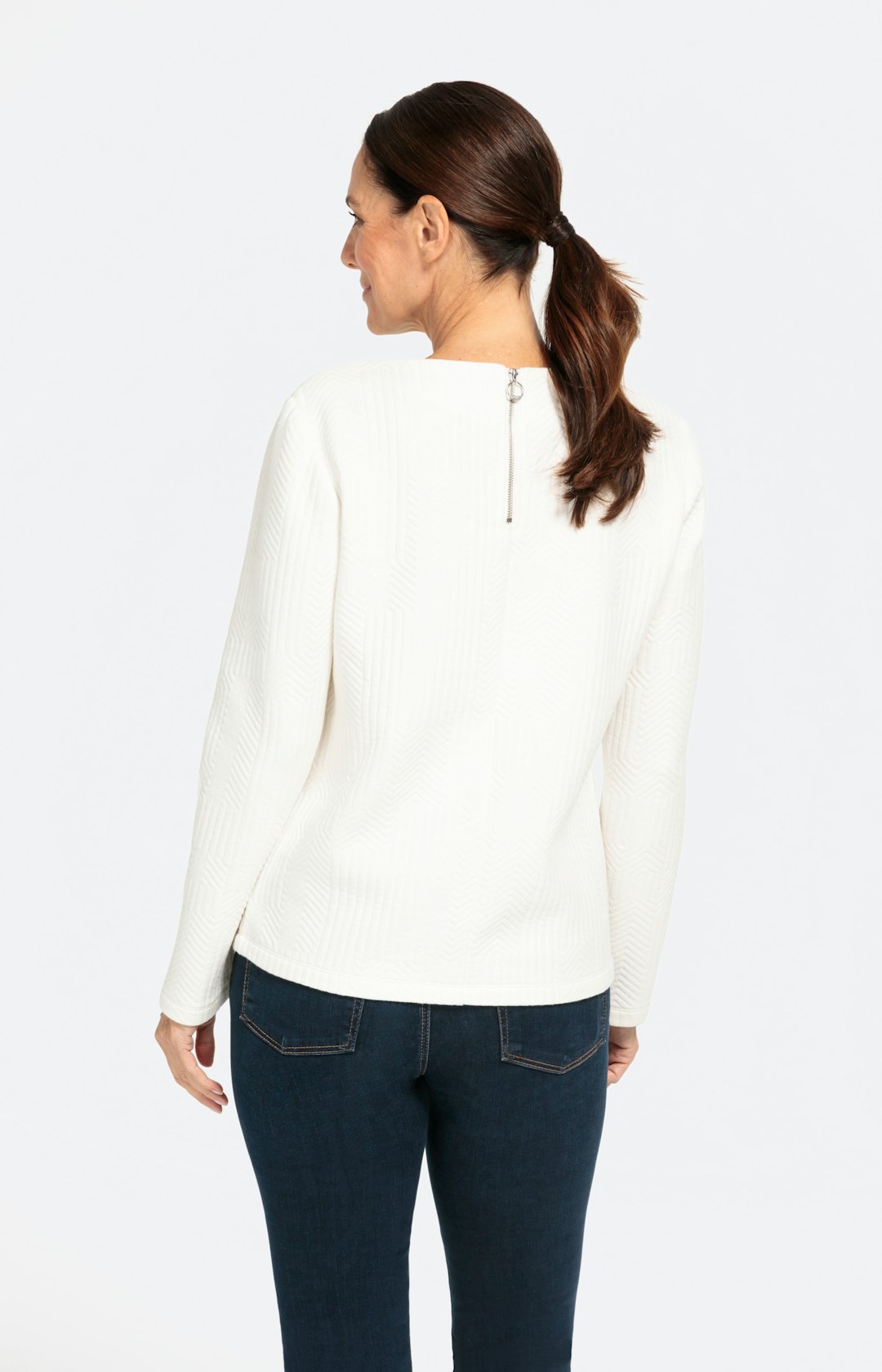 Struktur-Sweatshirt mit langem Arm