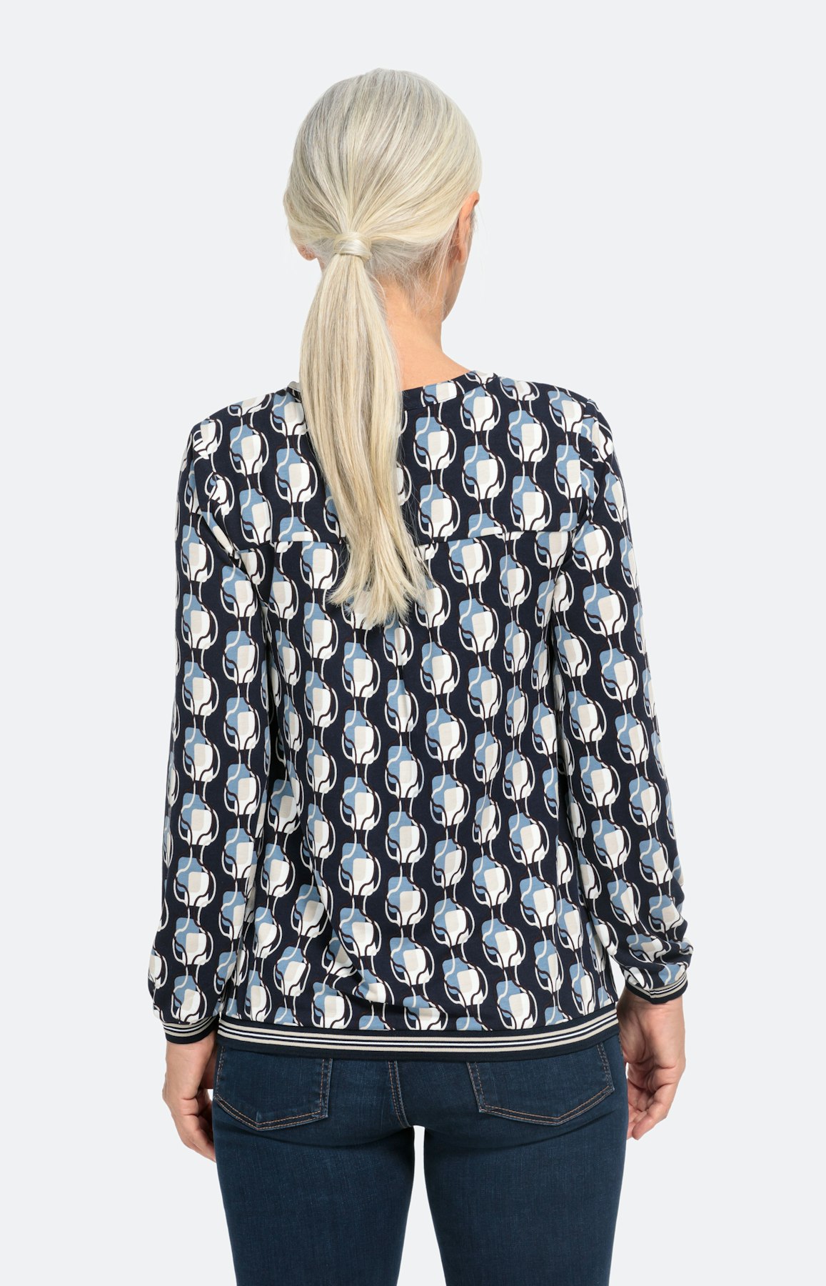 Gemustertes Langarm-Shirt mit Bündchen