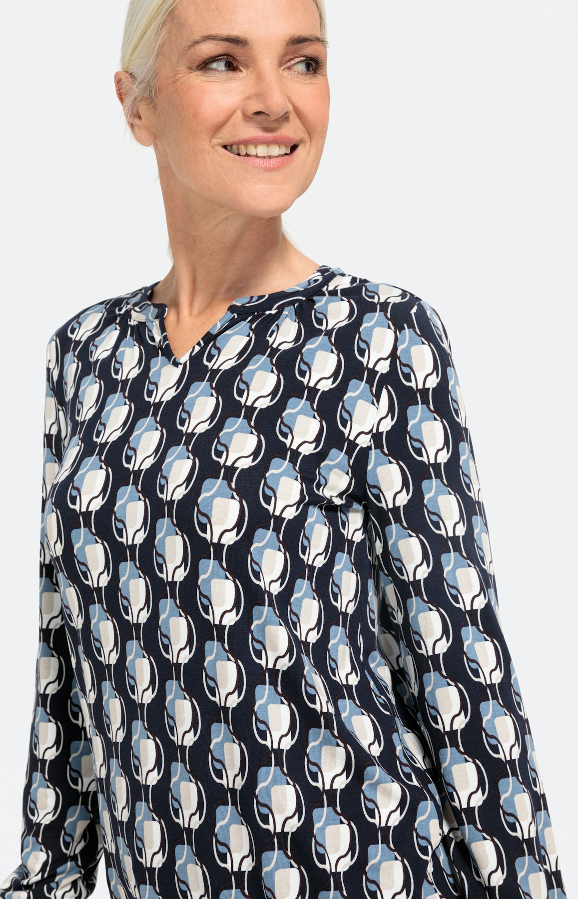 Gemustertes Langarm-Shirt mit Bündchen