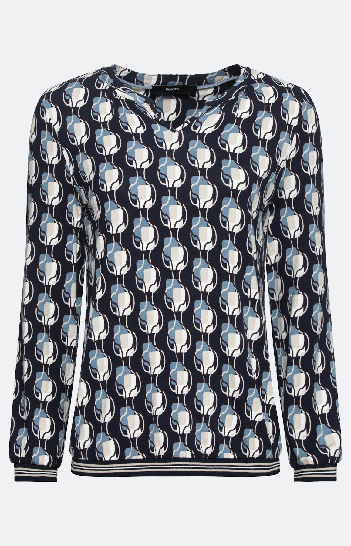 Gemustertes Langarm-Shirt mit Bündchen