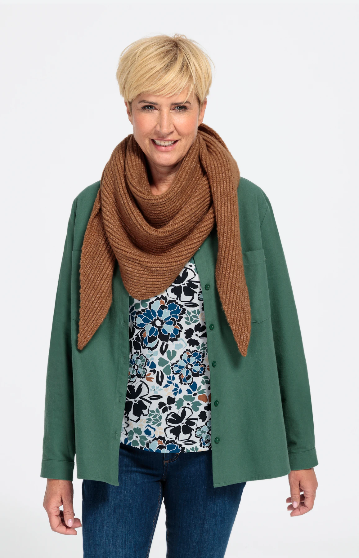 Einfarbiger Strickschal