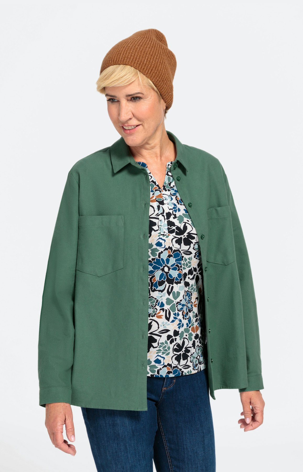 Einfarbige Strickmütze