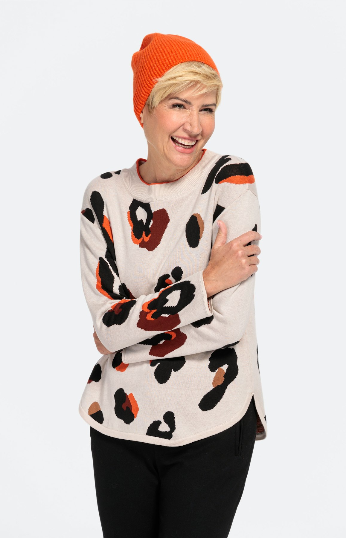 Strickmütze im Uni-Design