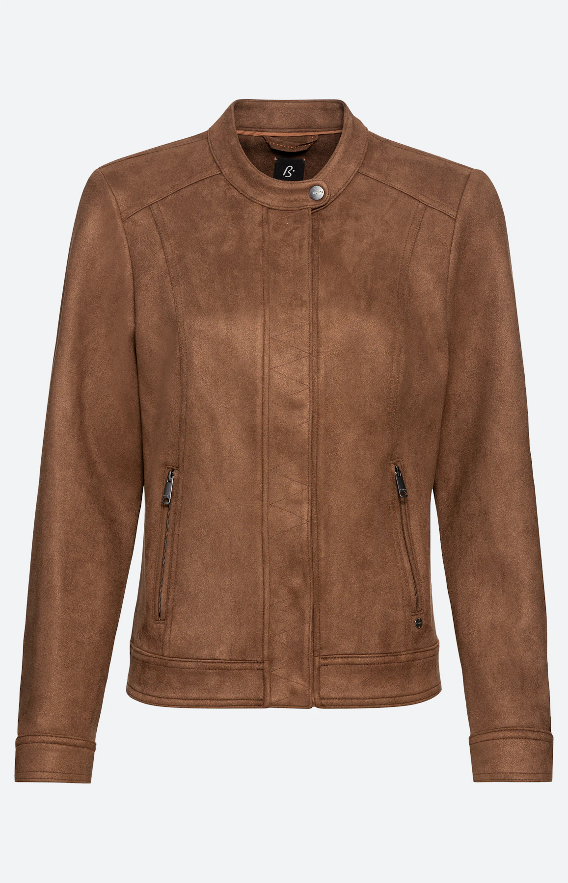 Kunstleren jas in suède-look