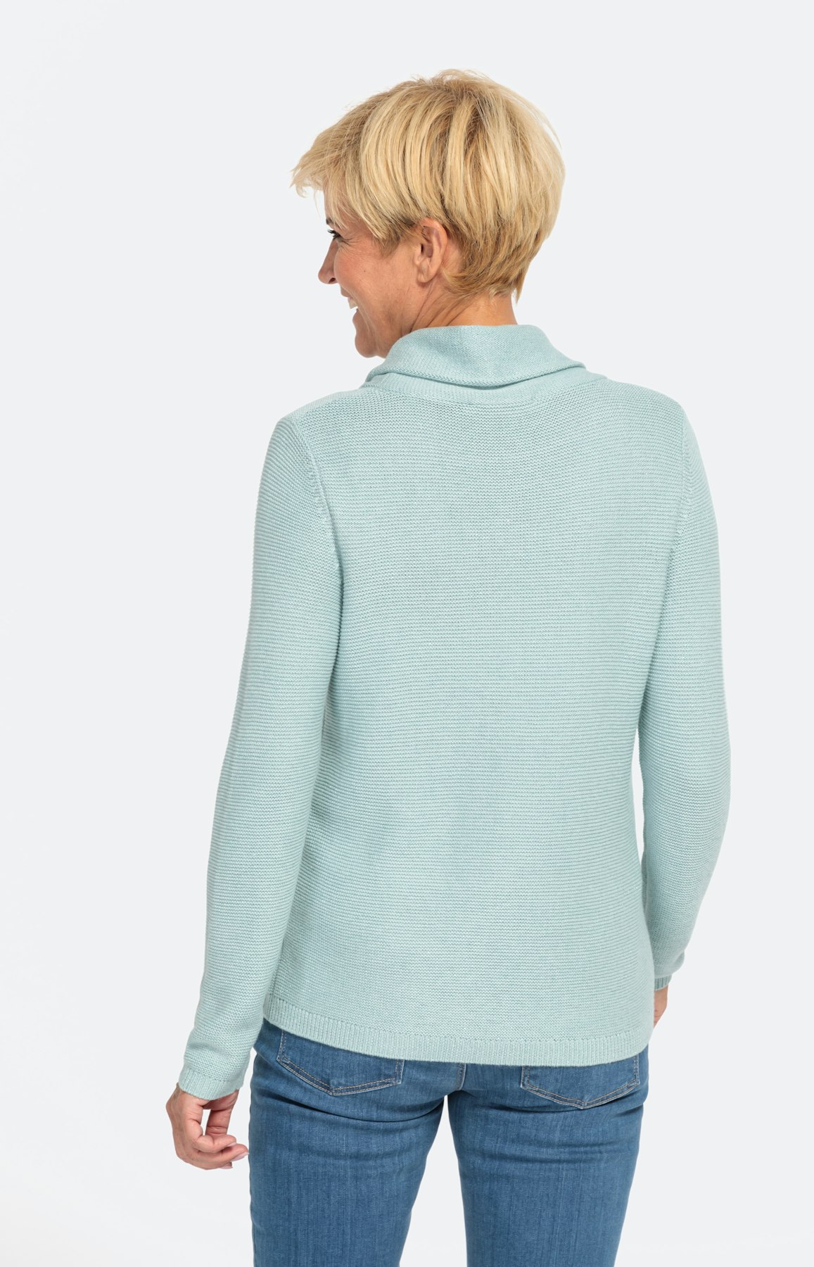 Unifarbener Pullover mit 1/1-Arm