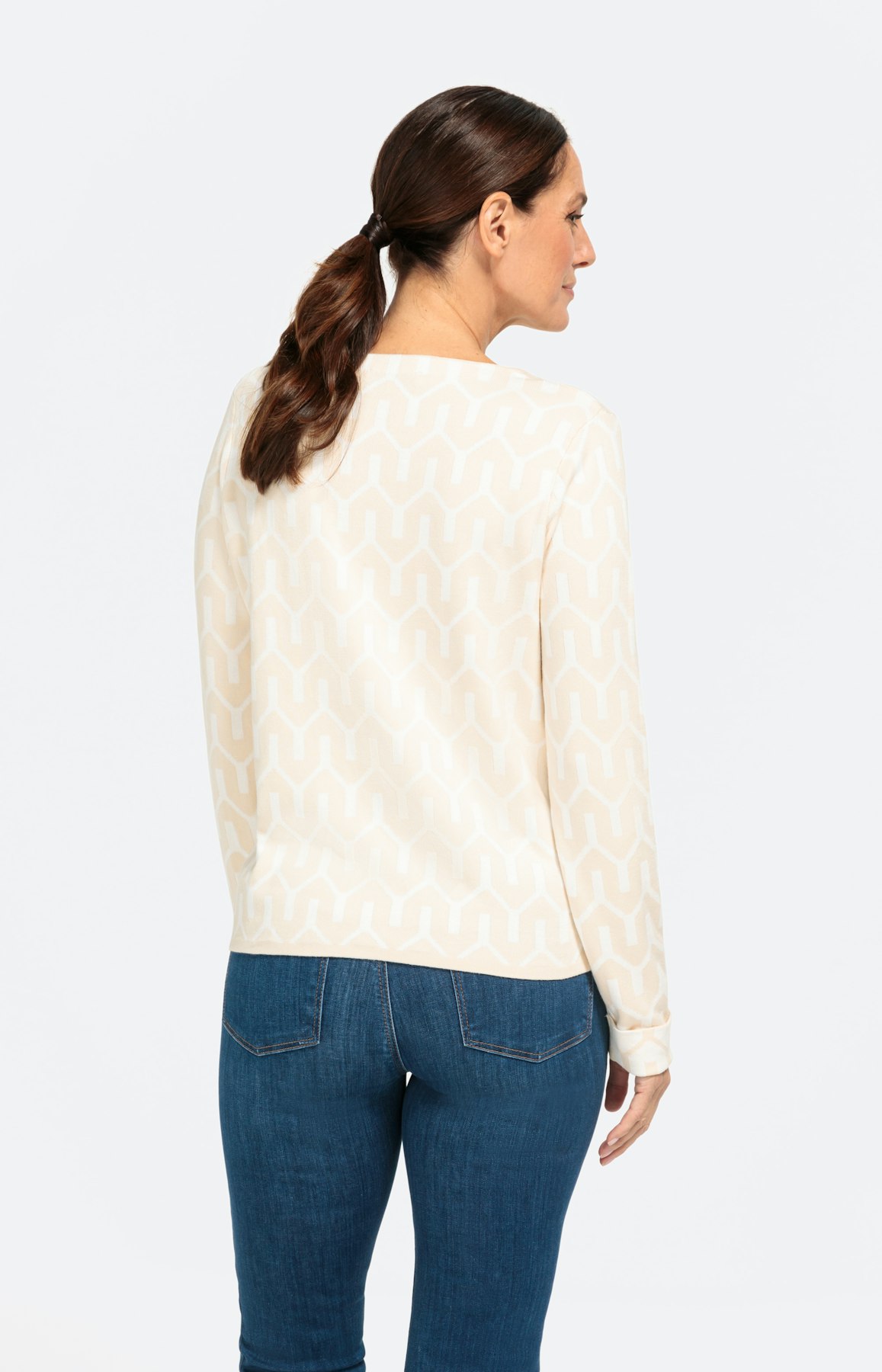 Langarm-Pullover mit grafischem Muster