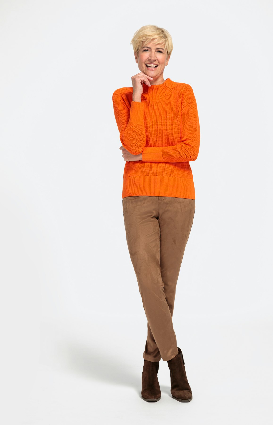 Pullover mit Stehkragen und 1/1-Arm