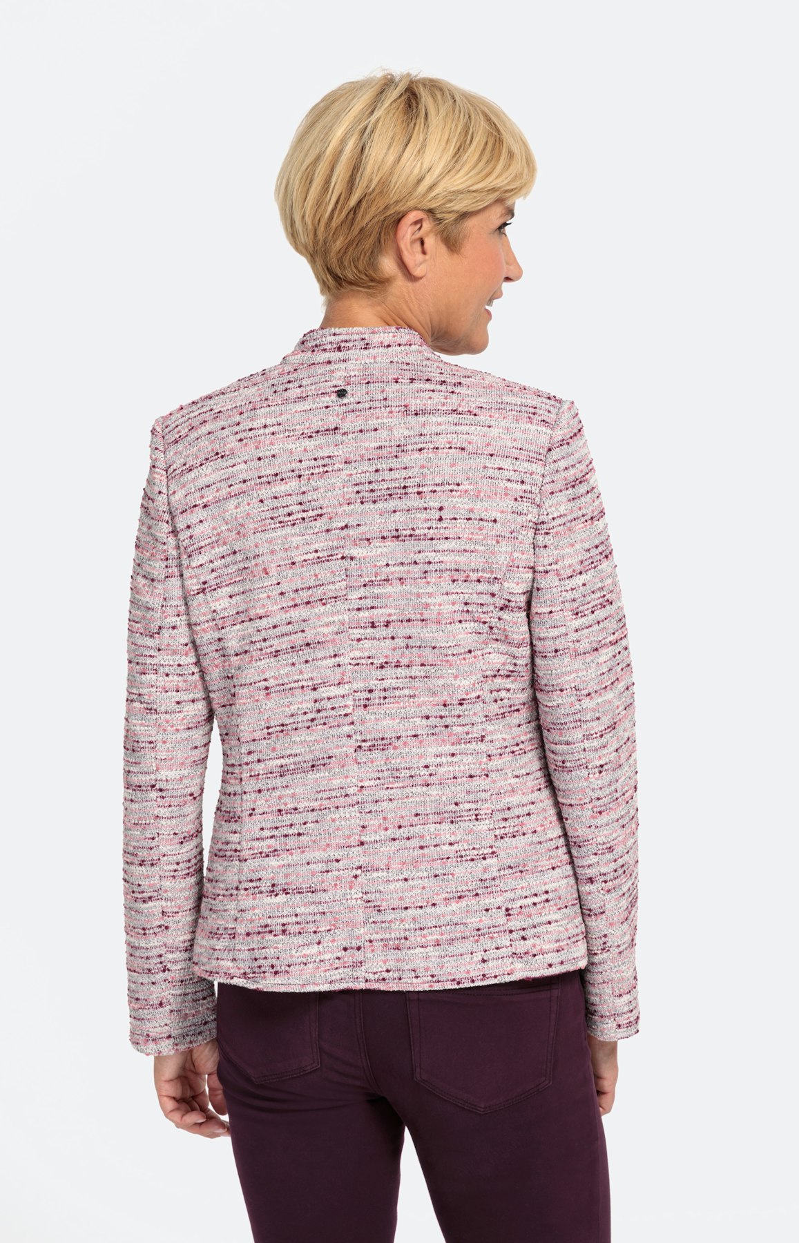 Bouclé-Blazer mit 2-Wege-Reißverschluss