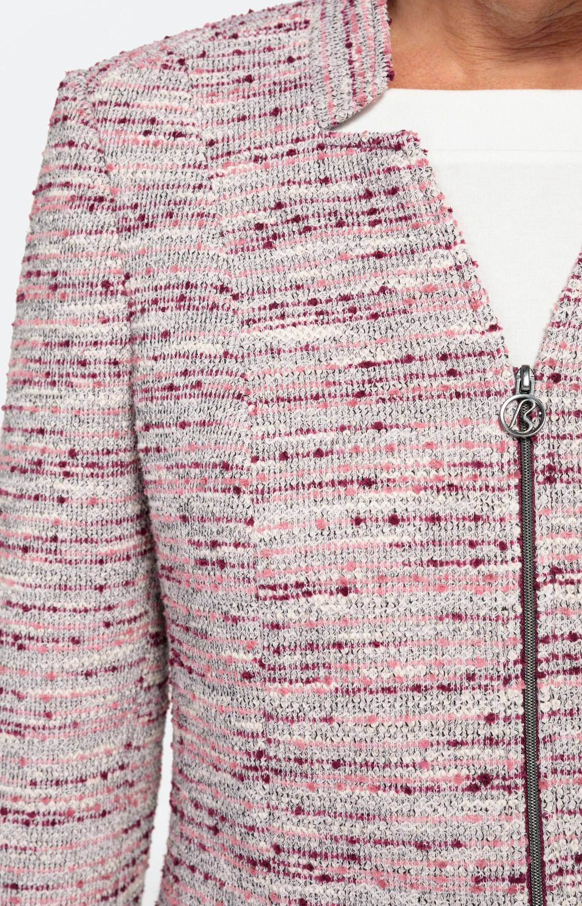 Bouclé-Blazer mit 2-Wege-Reißverschluss