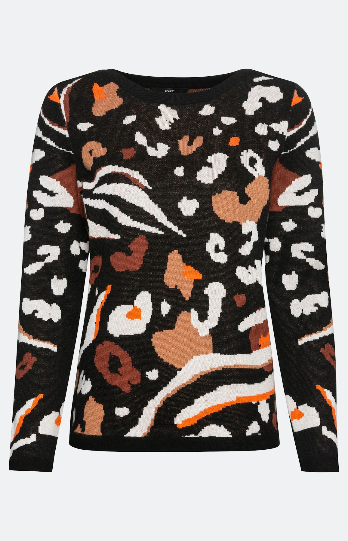 Strickpullover mit buntem Leo-Muster