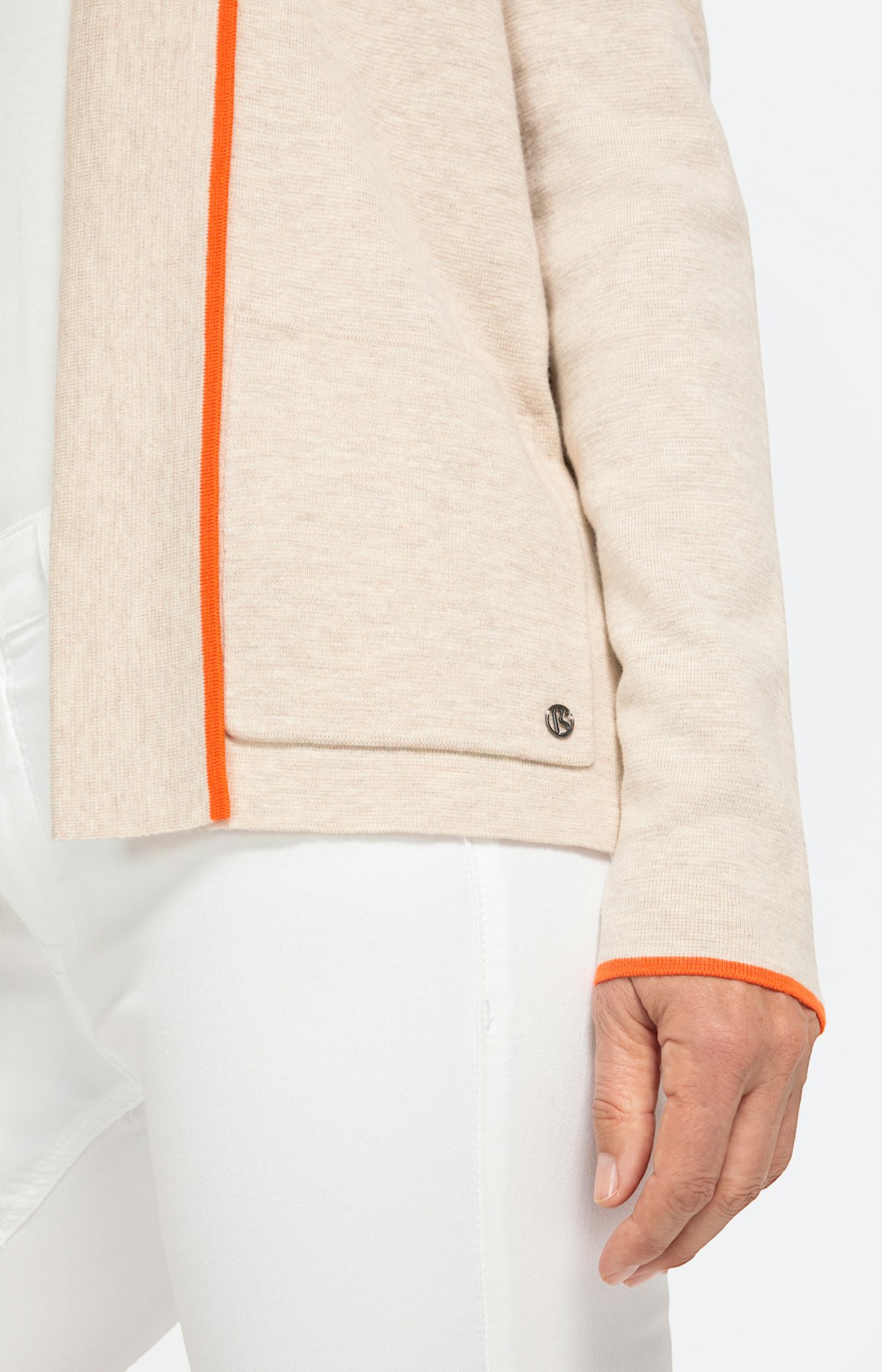 Offener Strick-Cardigan mit Schalkragen