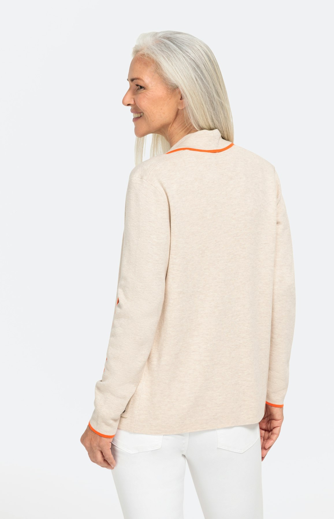 Offener Strick-Cardigan mit Schalkragen