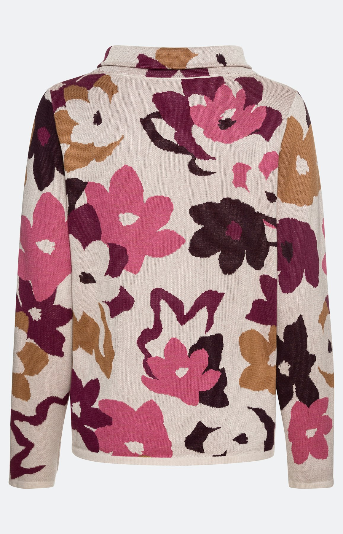 Rollkragenpullover mit Blumenmuster