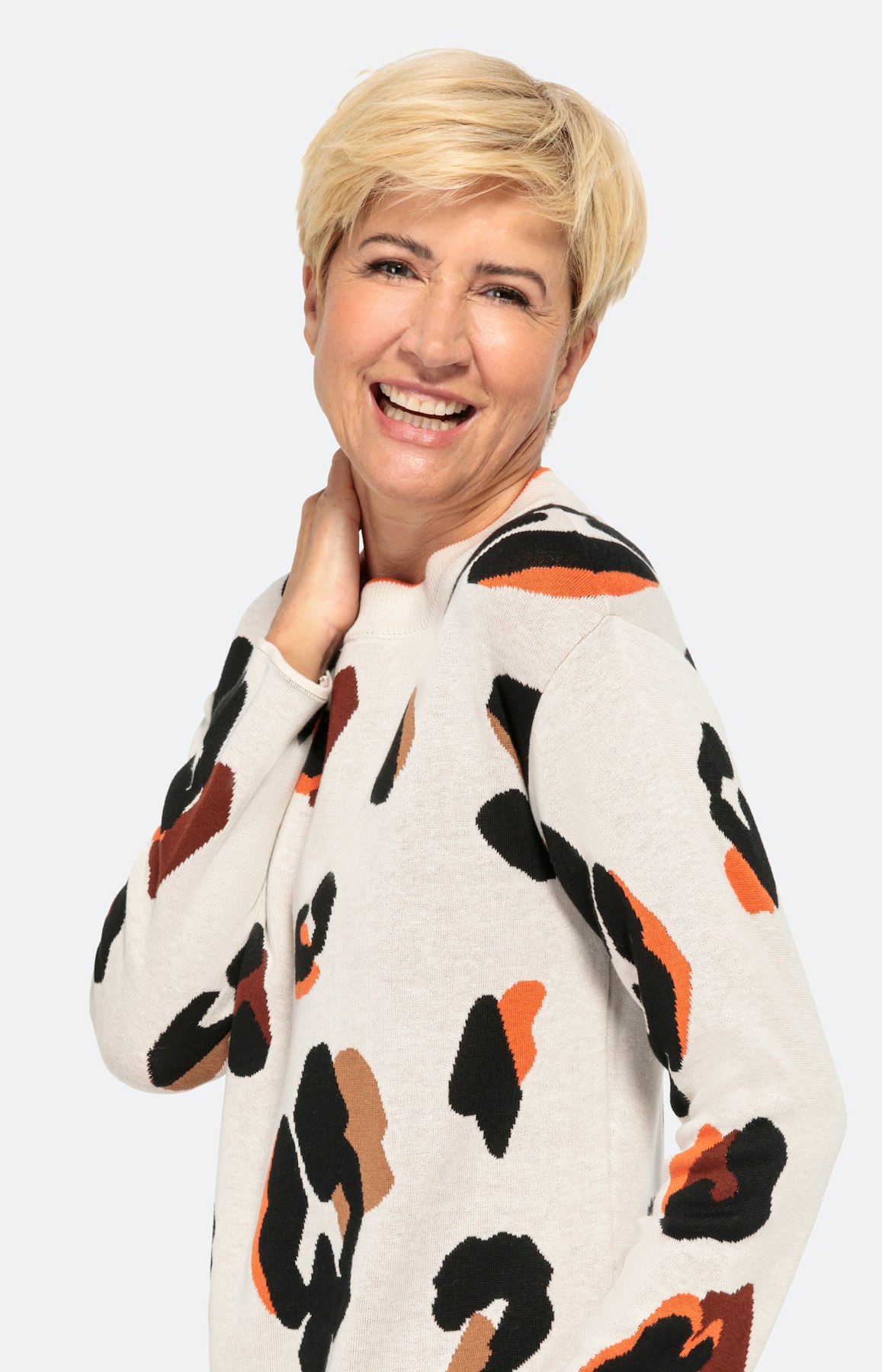 Pullover mit Muster und langem Arm