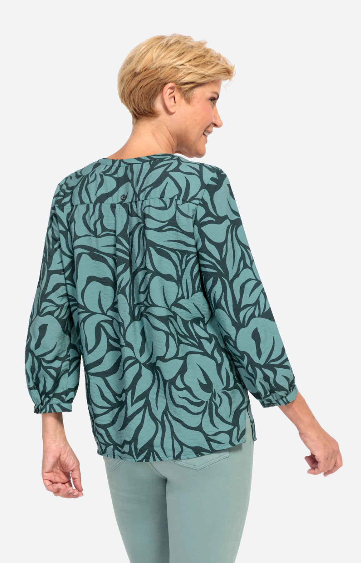 Bedruckte Bluse mit 3/4-Ärmel