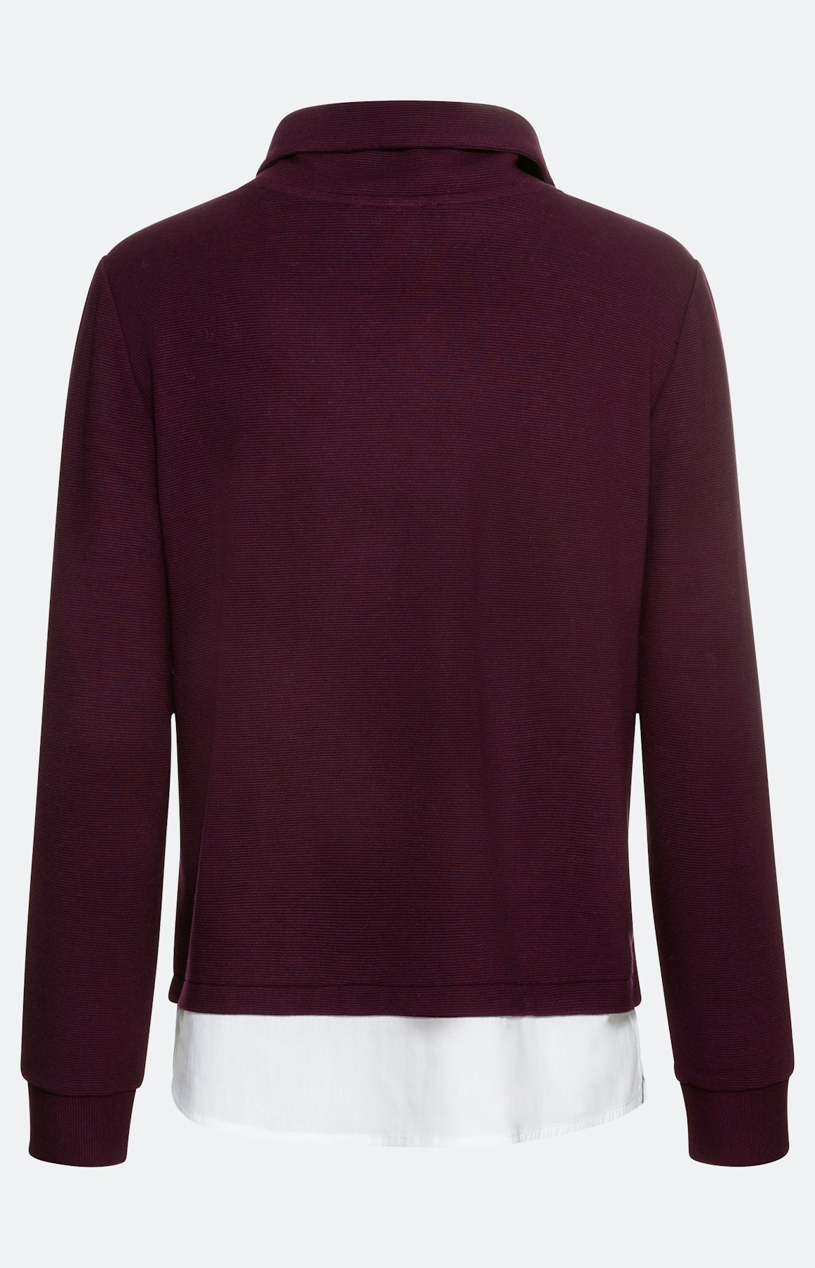 Sweatshirt mit hohem Kragen und Hemdlage