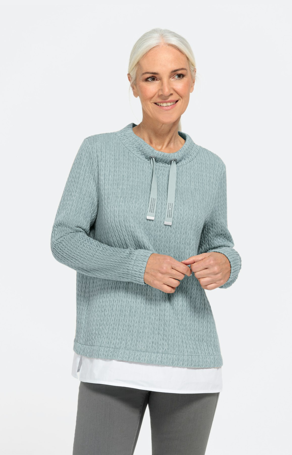 Strukturiertes Sweatshirt mit Underlay