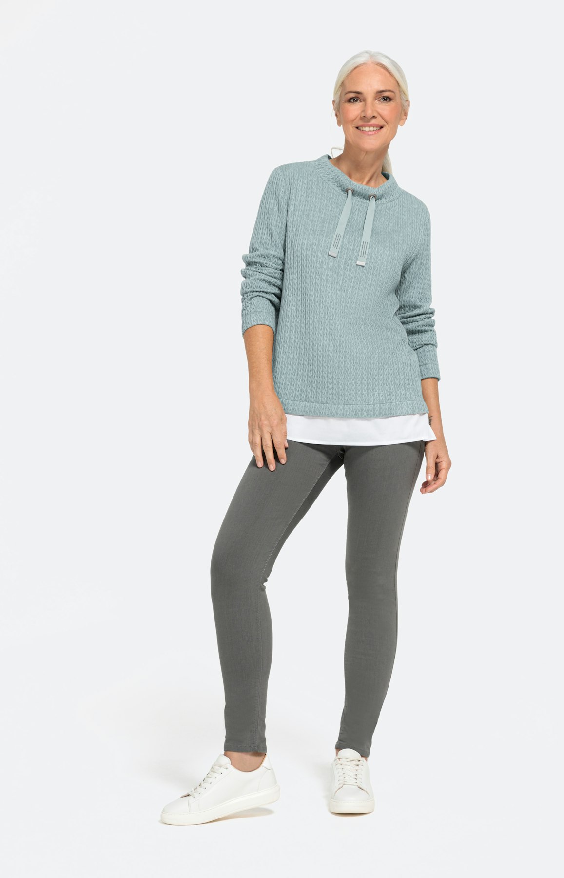 Strukturiertes Sweatshirt mit Underlay