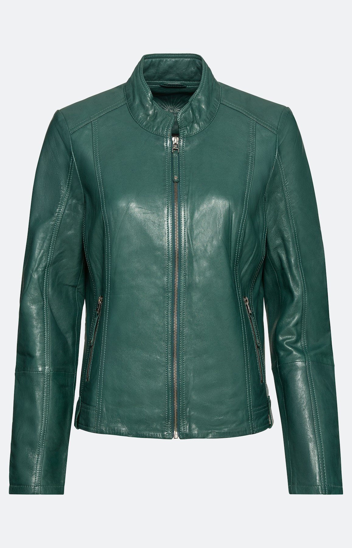 Lederjacke mit kleinem Stehkragen