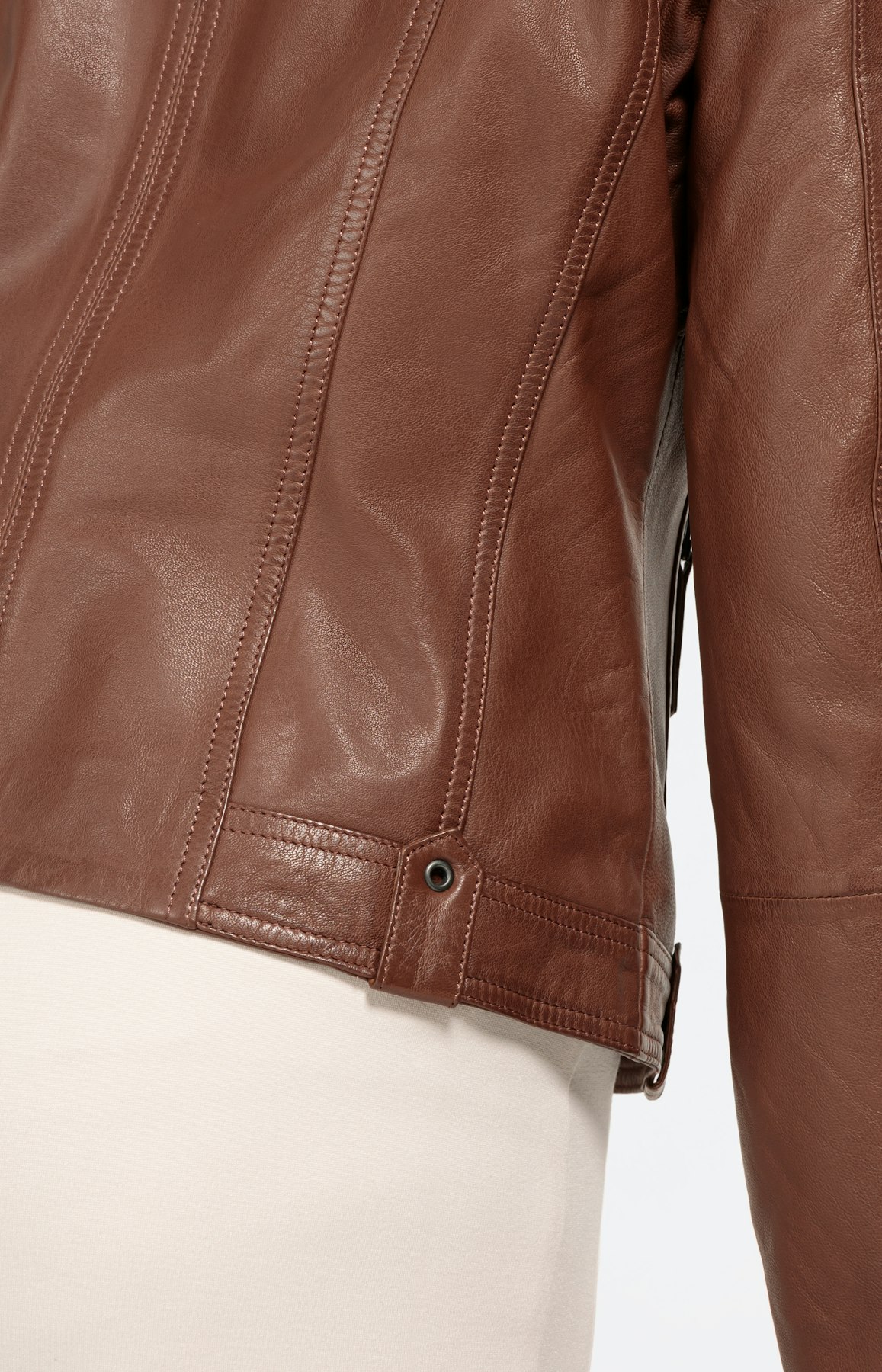 Echtlederjacke mit Stehkragen