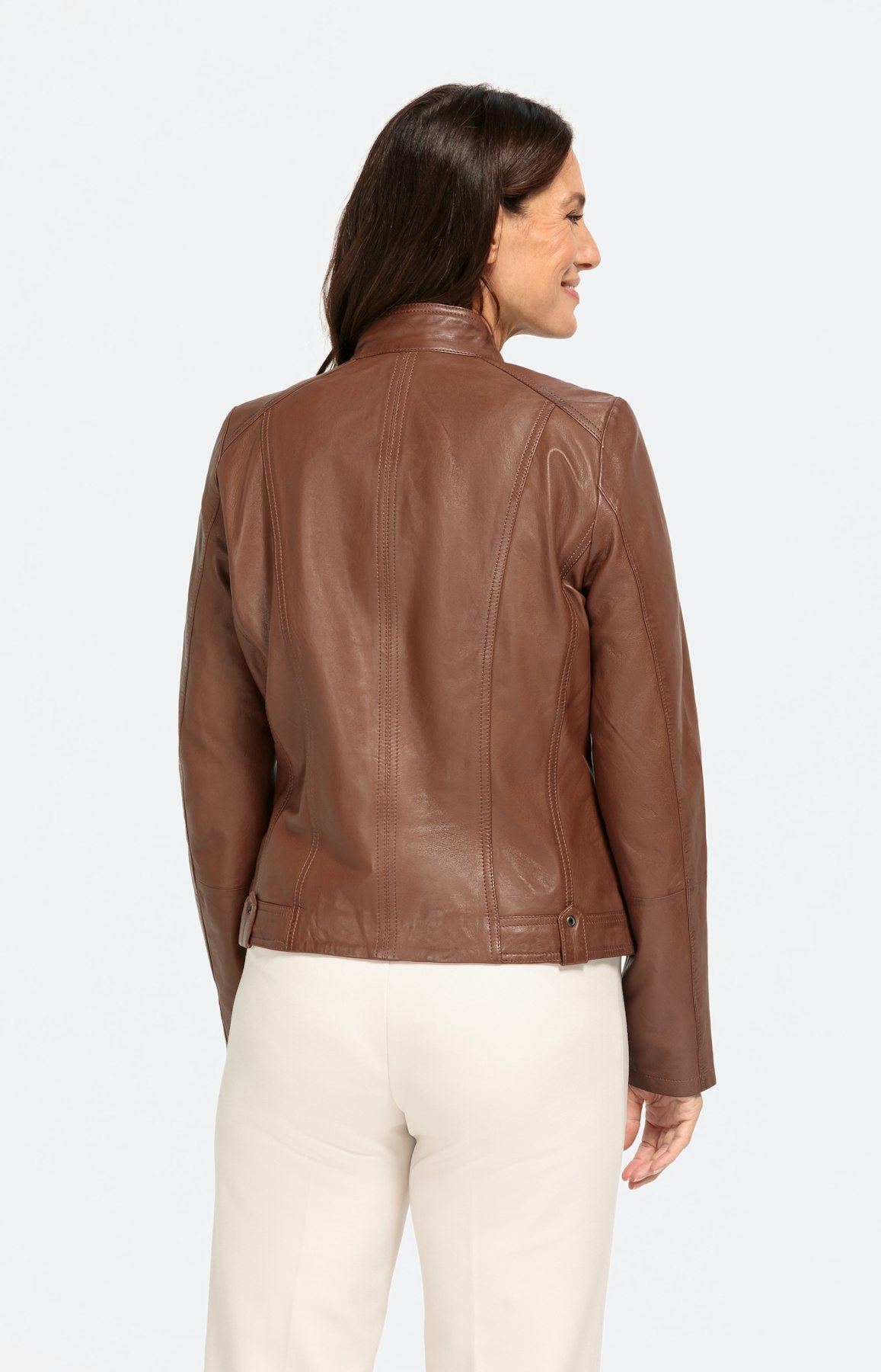 Echtlederjacke mit Stehkragen