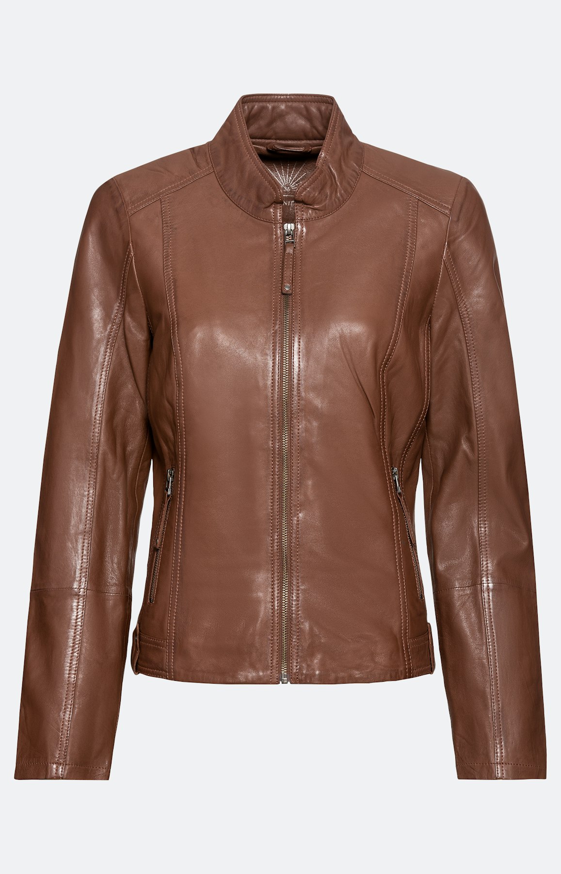 Echtlederjacke mit Stehkragen