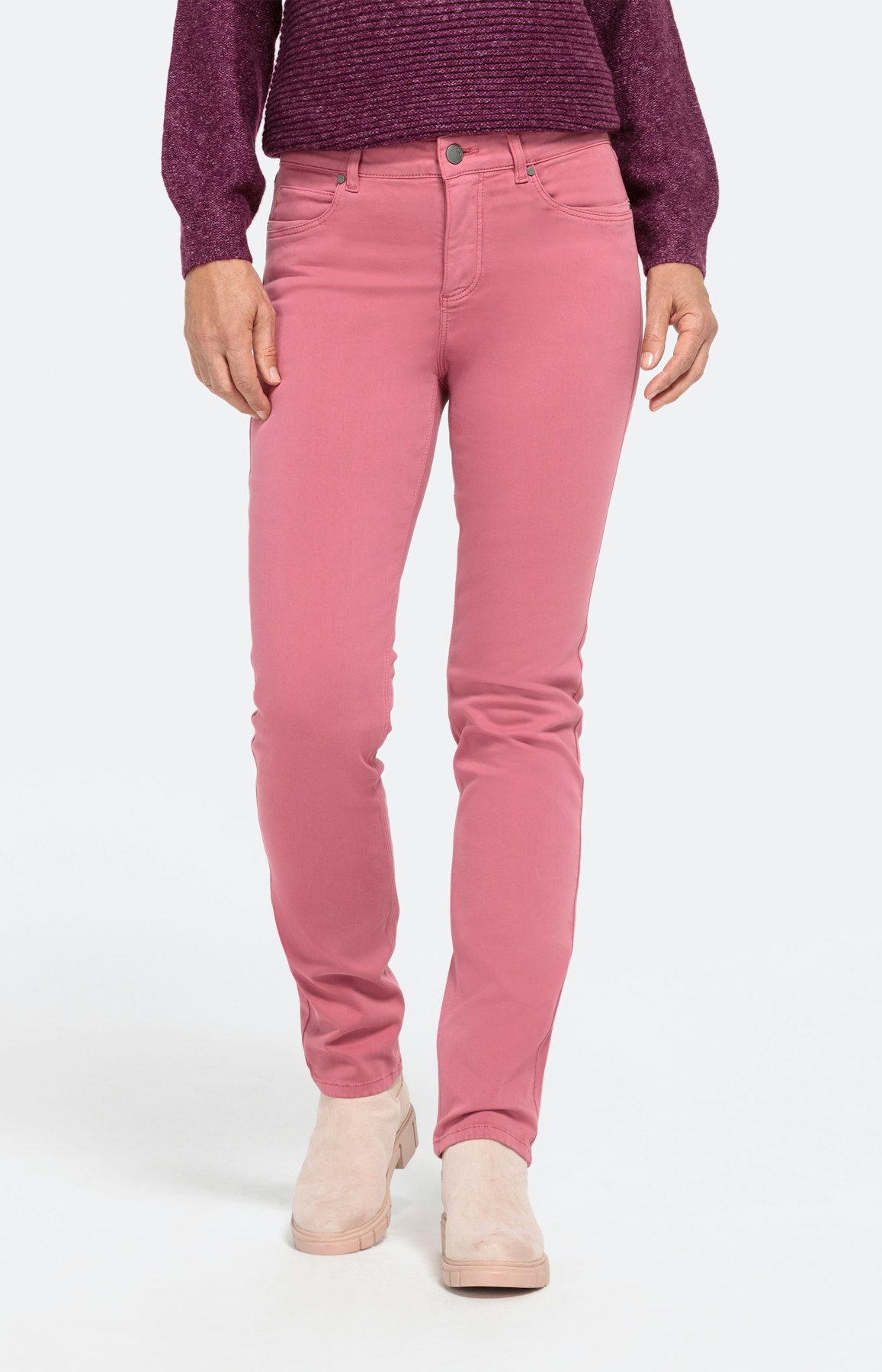 Unifarbene Stretch-Denim-Hose